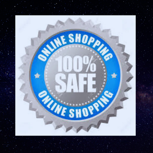 Secure Online Shopping - 100% secure with shopping bag in center